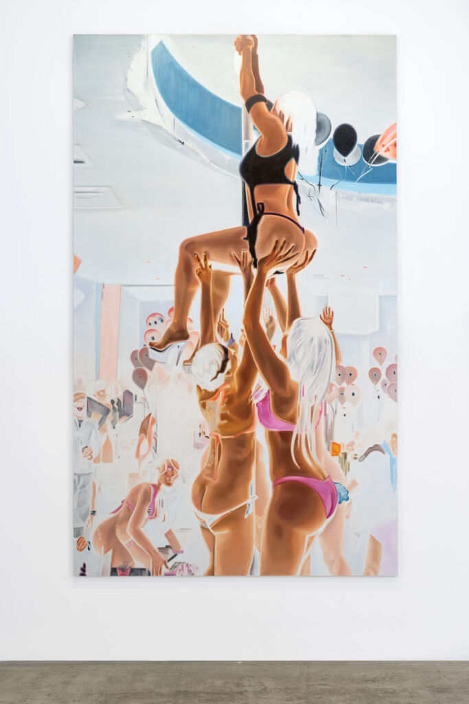 Obraz przedstawiający grupę kobiet w bikini.