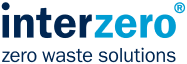 Logo Interzero z tekstem „rozwiązania zero waste” poniżej.